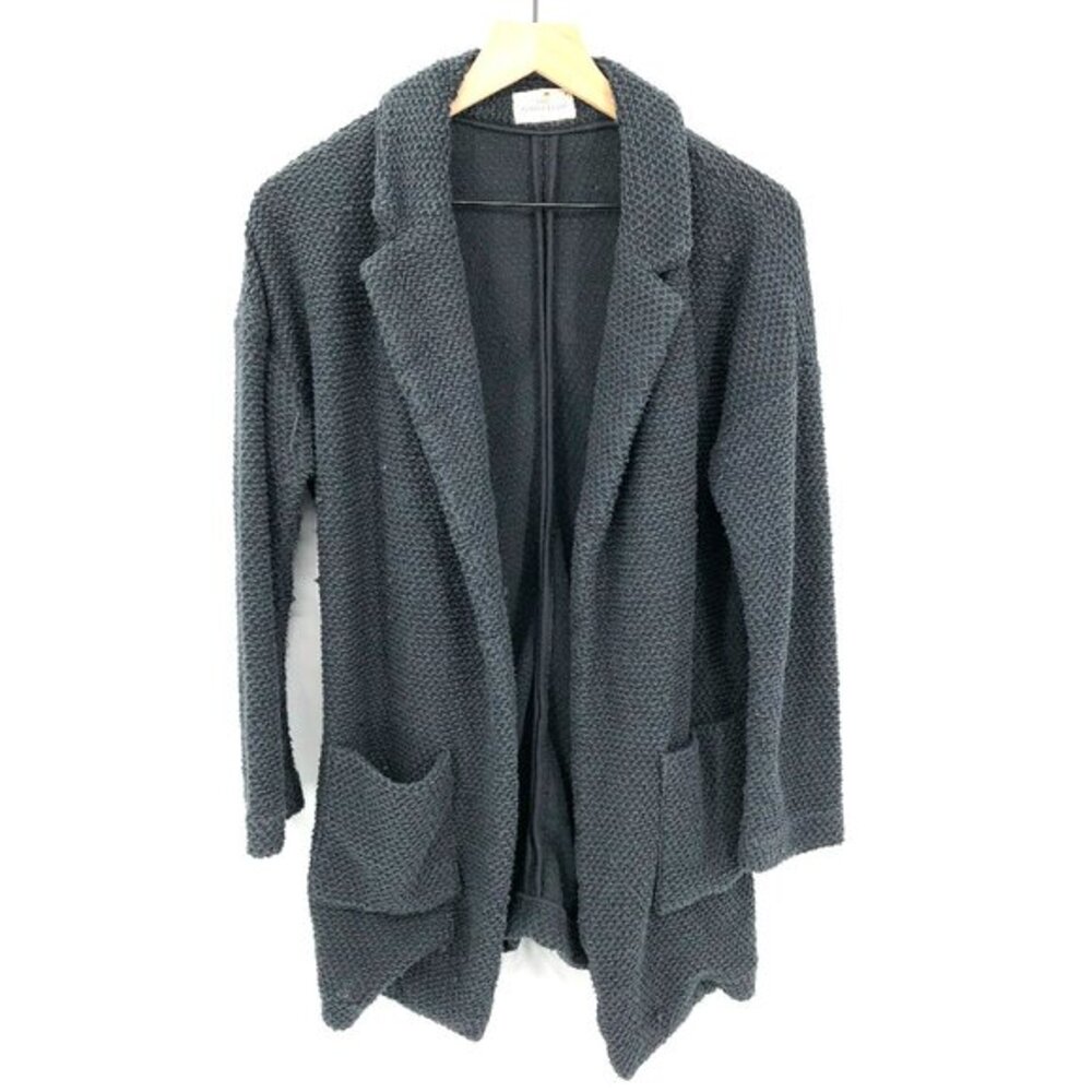 Marine Layer open front blazer birdseye knit jacket‎ sweater blue gray casual S